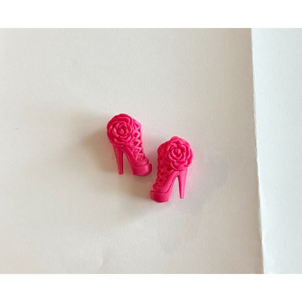 Barbie Fashionista Doll Pink Rose Flower Strappy High Heel Shoe Replacement